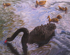 Hyperborean Black Swan: Painting